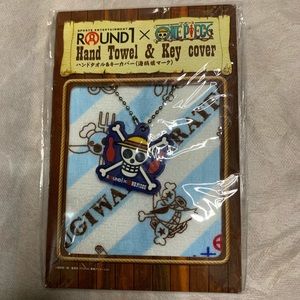 bnwt one piece anime small hand towel and key holder